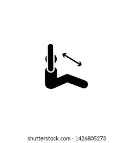 Man gym exercise press exercise with arrow pictogram