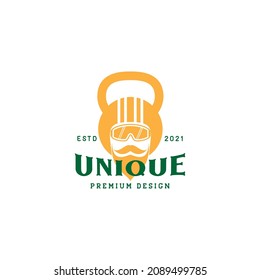 man with gym helmet vintage logo symbol icon vector graphic design illustration idea creative 