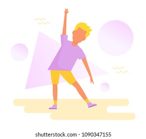 Man Gymnastics Athlete Vector. Cartoon. Isolated art on white background. Flat