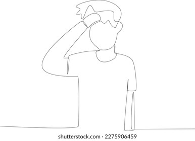 A man had a case of headache. Hypertension one-line drawing