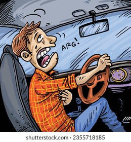 A man had a heart attack while driving the car.