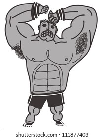 man with hair in the armpit
