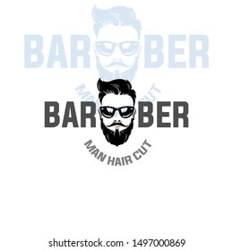 MAN HAIR CUT, barber shop logotype