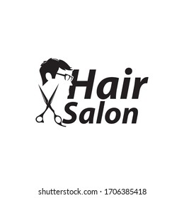 man hair logo with text space for your slogan / tagline, vector illustration