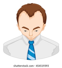 Man with hair loss problem illustration