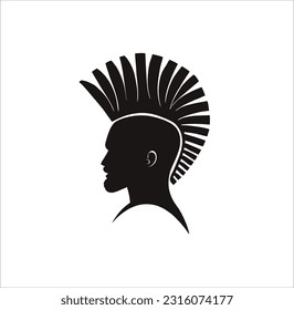 Man hair silhouette vector illustration, salon logo, barbershop logo