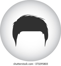 Man hair simple icon on round background