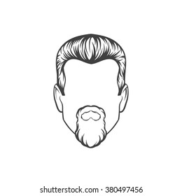 Man haircut. Hand drawn  vector illustration. Man's  Hairstyle