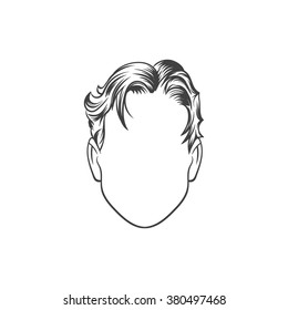 Man haircut. Hand drawn  vector illustration. Man's  Hairstyle