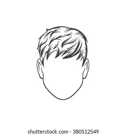 Man haircut. Hand drawn  vector illustration.  Man's  Hairstyle