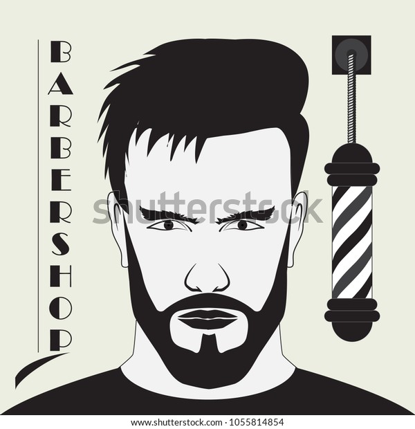 A man with a haircut\
symbolizes a hairdressers. The stylish young person with a beard.\
Zipper, divides the face into two parts, before the haircut and\
after.