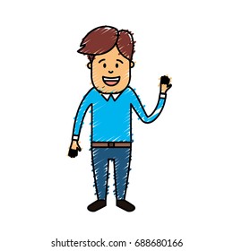 man with hairstyle design and clothes