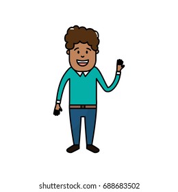 man with hairstyle design and clothes