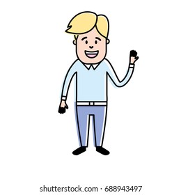 man with hairstyle design and clothes