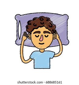man with hairstyle desing sleeping