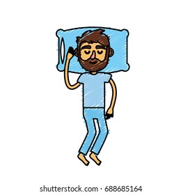 man with hairstyle desing sleeping