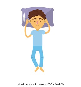 man with hairstyle desing sleeping