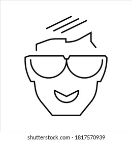 Man with hairstyle icon. on white background. vector illustration