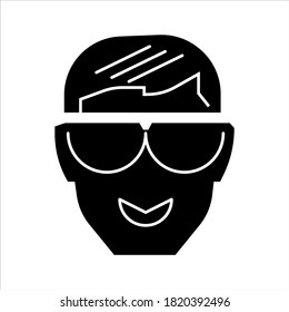 Man with hairstyle icon. on white background. vector illustration