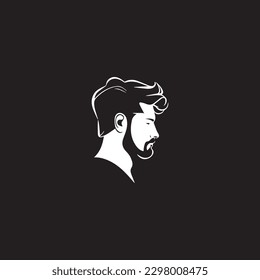Logo-Design für männliche Frisur, Vektorsymbol 