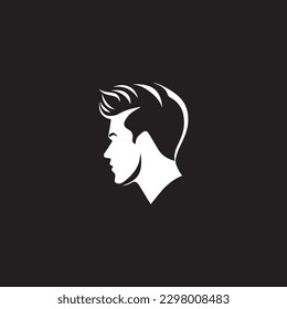 man hairstyle logo design vector graphic symbol element 