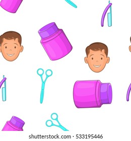 Man hairstyle pattern. Cartoon illustration of man hairstyle vector pattern for web