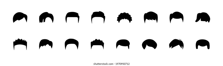 Man hairstyles vector set. Man haircuts flat vector icon set. Haircut template set. Vector graphic. EPS 10