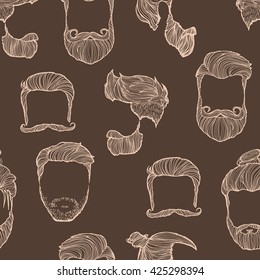 Man hairstyle.Seamless pattern. Vector Illustration.
