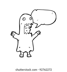 man in halloween ghost costume cartoon