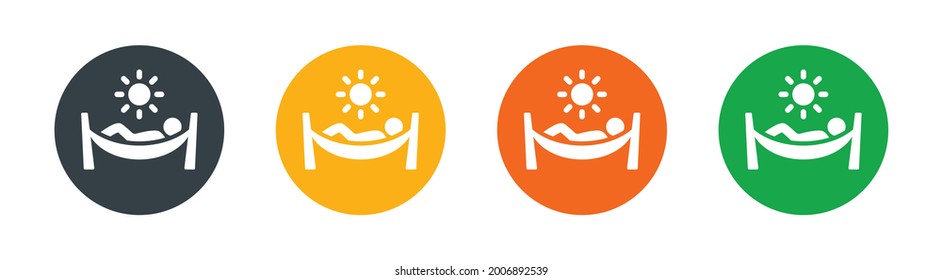 Man in hammock icon vector illustration.