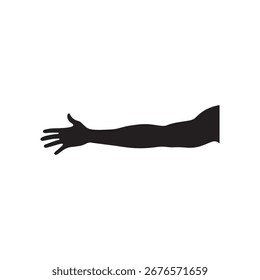 Man hand arm silhouette vector flat illustration design on white background