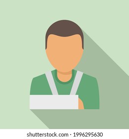 Man hand broken icon. Flat illustration of Man hand broken vector icon for web design