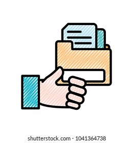 man hand with documents inside file folder