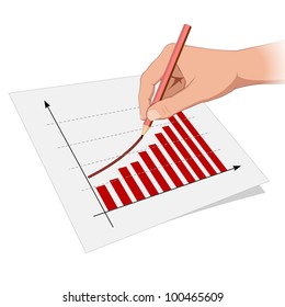 Man hand is drawing growth progress 1.