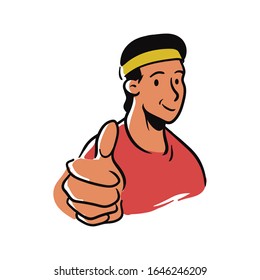 Man Hand drawn avatar line illustration, People icon, Vector design, Trendy doodle