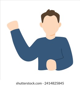 man hand explaining gesture illustration