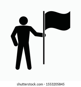 man hand flag icon vector sign symbol