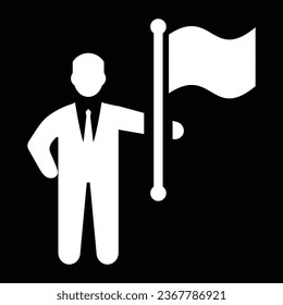 símbolo vectorial del icono de la bandera de mano