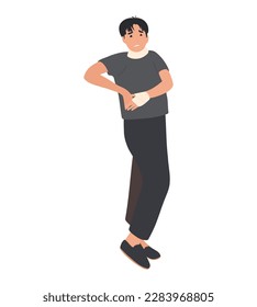 Man with hand Fracture and Neck Injury