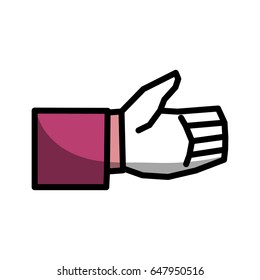 man hand gesture line icon