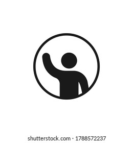 Man with Hand held up icon design isolated on white background. Vector illustration