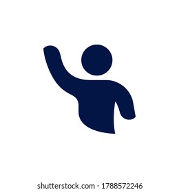 Man with Hand held up icon design isolated on white background. Vector illustration