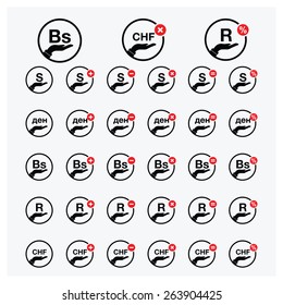 man hand holding currency symbol icon with add and delete red button | all world Currency icons - vector Illustration