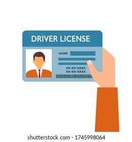 Man Hand Holding Driver License Concept Stock Vector (Royalty Free ...