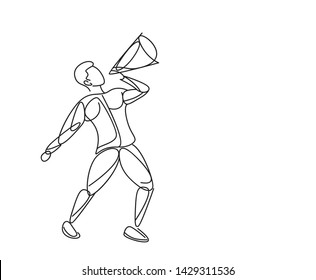 Man hand holding megaphone concept of business announcement, space for text.