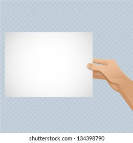 Man hand keeps paper