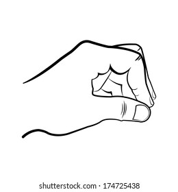 man hand on the isolated background
