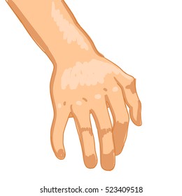 Man hand on white background. Vector illustration