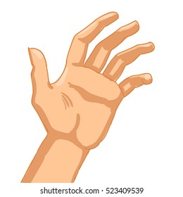 Man hand on white background. Vector illustration