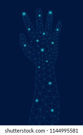 man hand polygonal technology design style